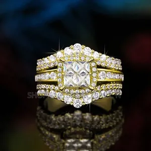 Engagement Ring Gold 3 in One Not Separable