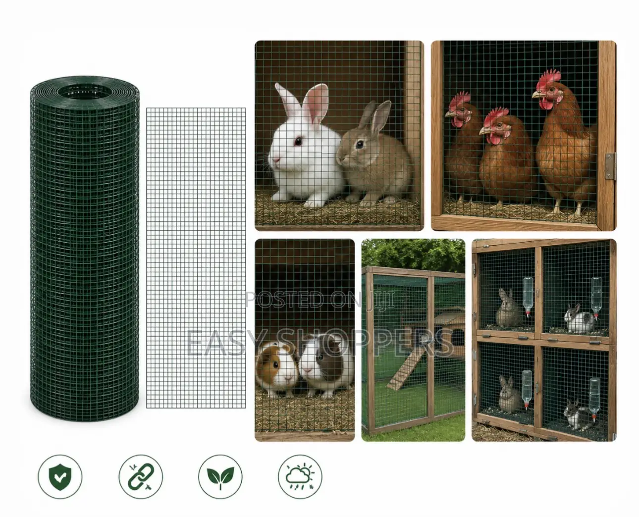 Green Pvc-coated Welded Wire Mesh For Rabbit Cages And Chicken