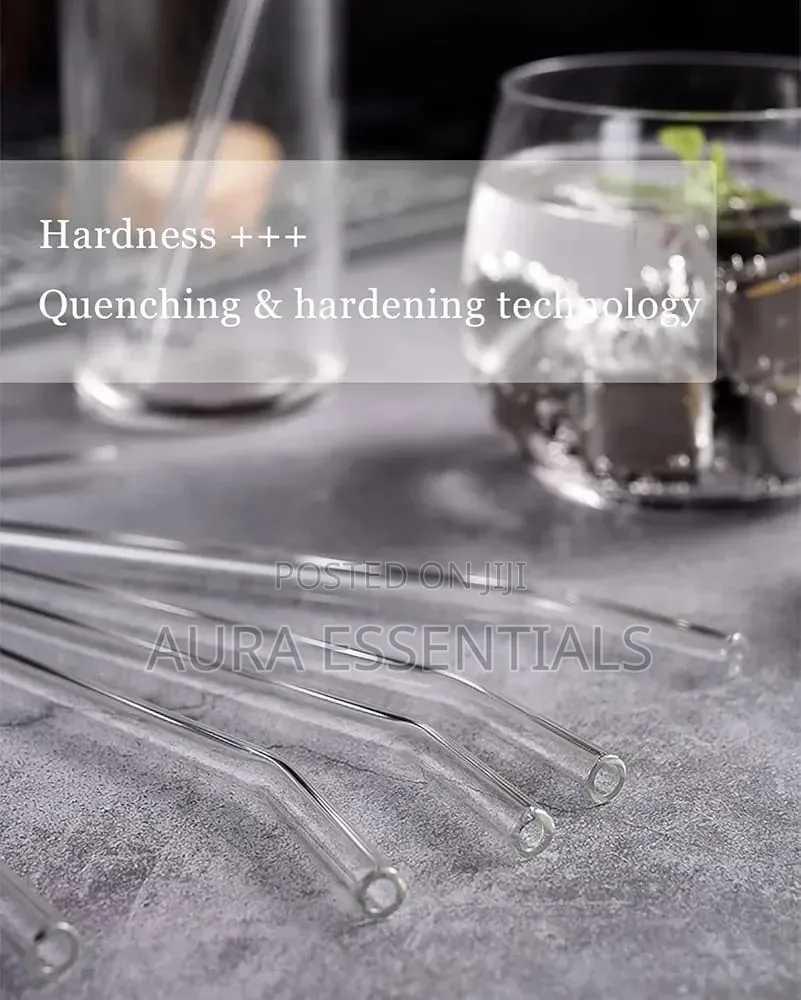 Reusable Bent Glass Drinking Straws