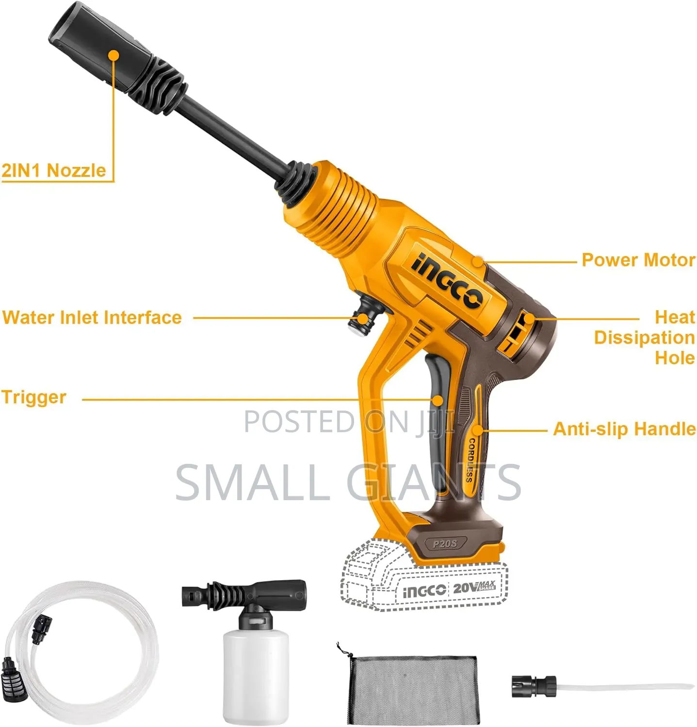 Ingco 20v Cordless Pressure Washer