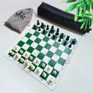 50cmx 50cm Professional Vinyl Chess Set With 2 Extra Queens/Chess Bag