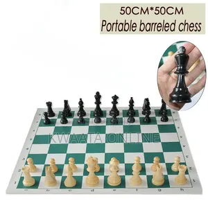 50cmx 50cm Professional Vinyl Chess Set With 2 Extra Queens/Chess Bag