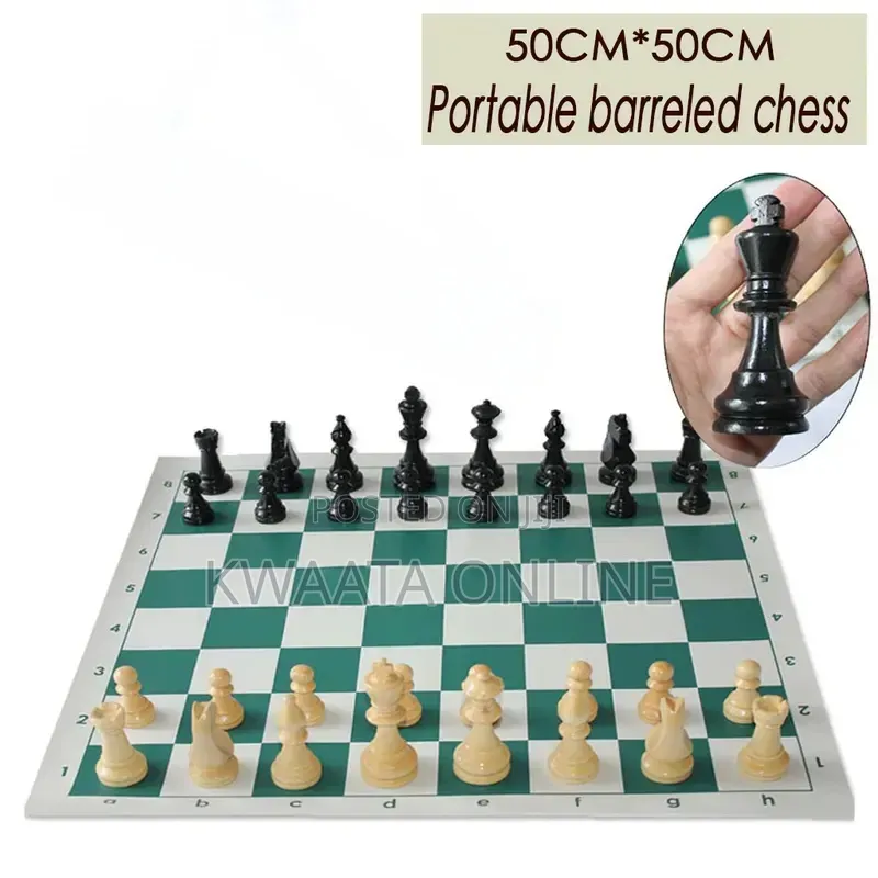 50cmx 50cm Professional Vinyl Chess Set With 2 Extra Queens/Chess Bag
