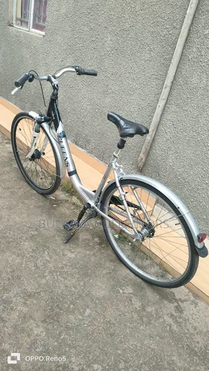 Germany Used Silver Downtube City Bicycle Features an Aluminum Frame.