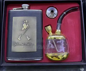 Premium Johnnie Walker Hip Flask Portable Water Pipe Gift Set