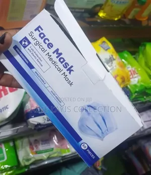 Box Of 50 Black, 3-ply Disposable Surgical Masks.
