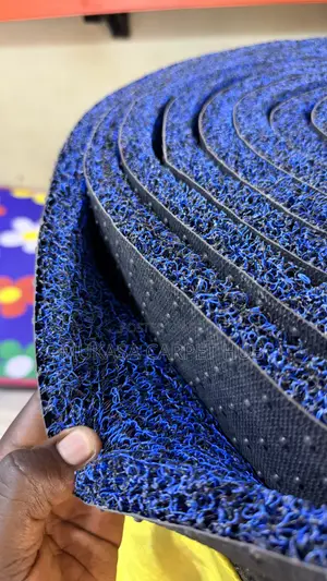 Blue PVC Coil Mat Carpet – Durable Outdoor and Indoor Flooring