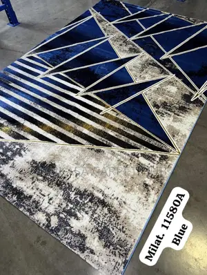 Blue Decorative Living Room Centre Carpet