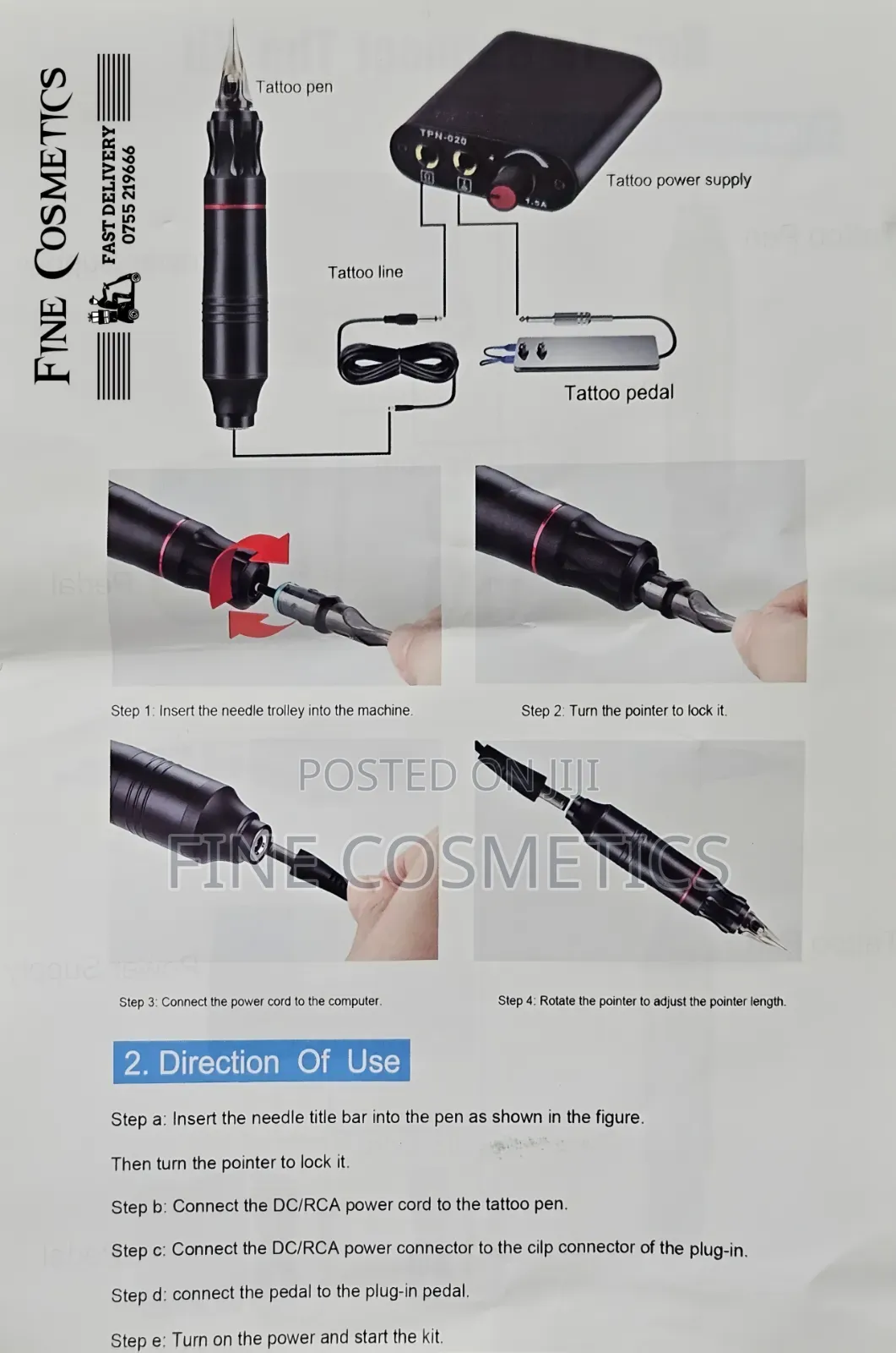 Modern Tattoo Machine Kit. Pen-Version Permanent Makeup Tattooing-Gun