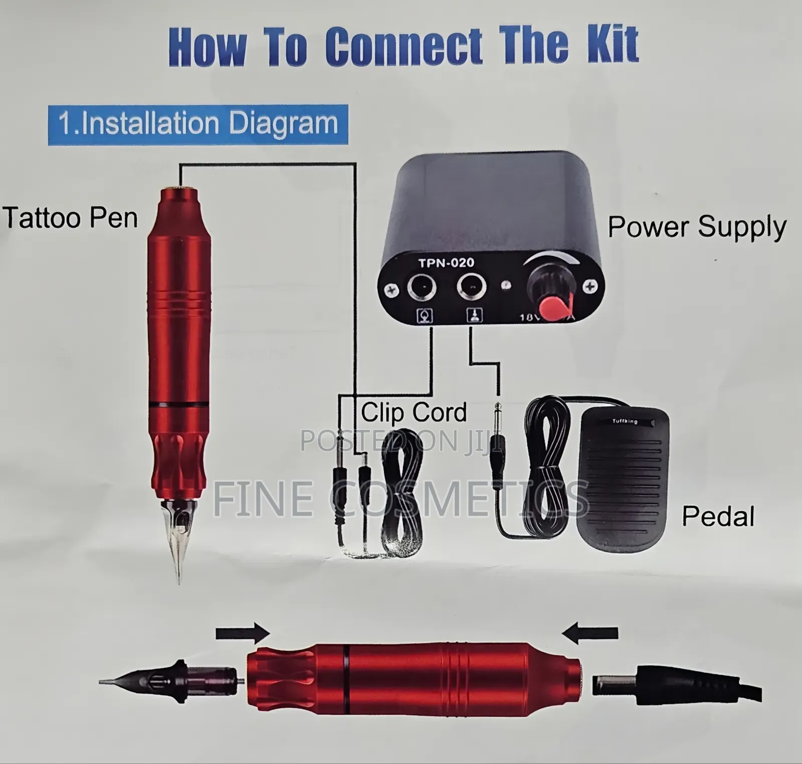 Modern Tattoo Machine Kit. Pen-Version Permanent Makeup Tattooing-Gun