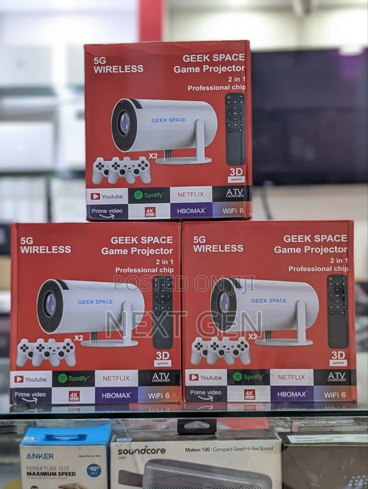 Game Projector 2-in-1 – Professional Gaming Chip + 2 Controllers