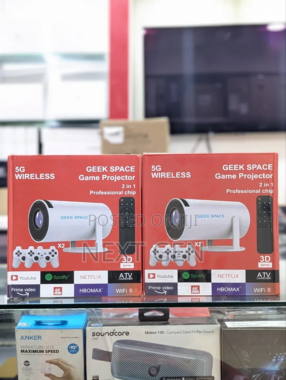Game Projector 2-in-1 – Professional Gaming Chip + 2 Controllers