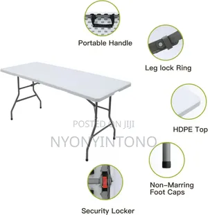 Very Strong Durable Foldable Plastic Table