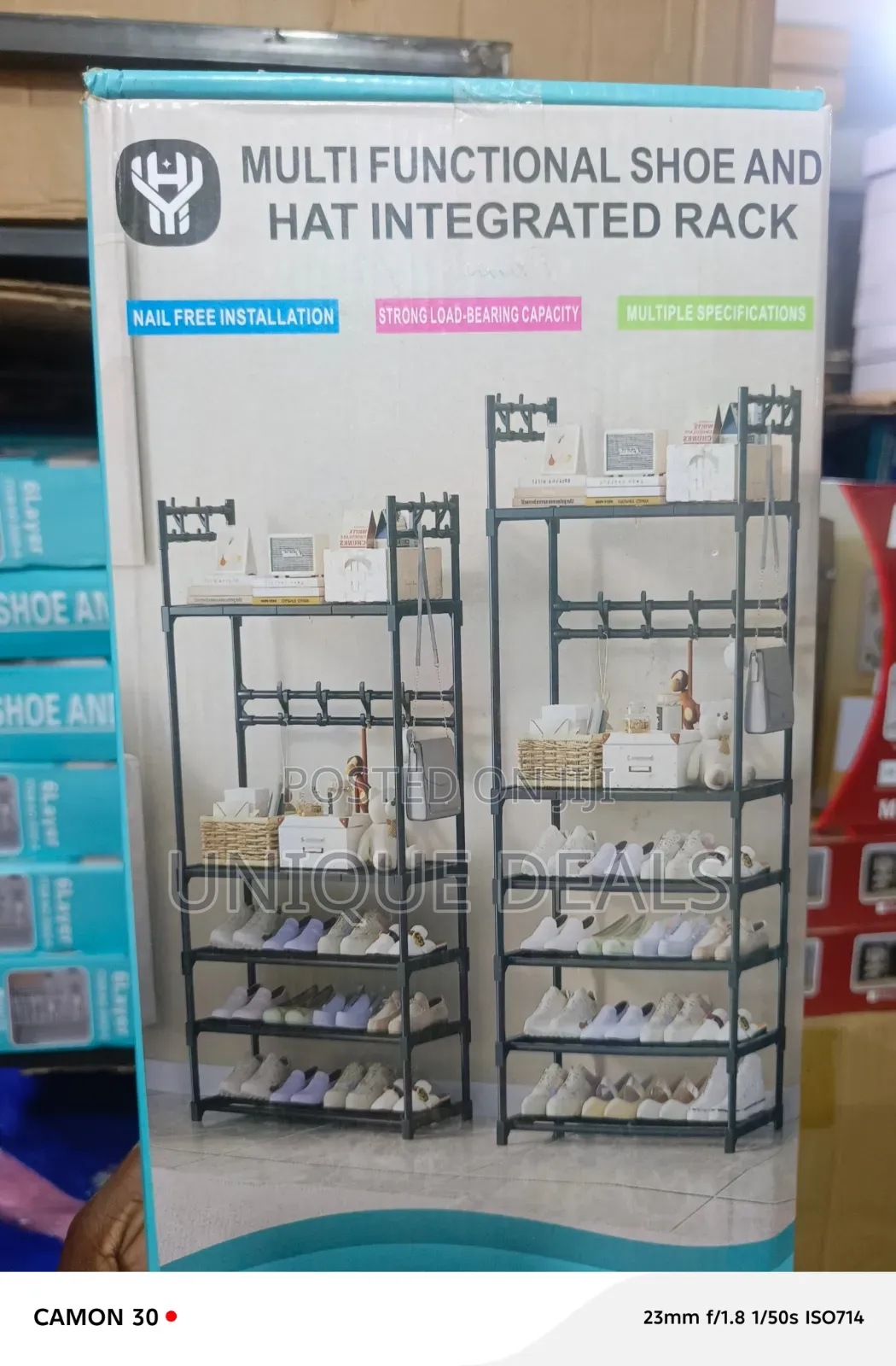 Multifunctional Five-Layer Shoe and Hat Integrated Storage Rack