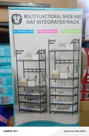 Multifunctional Five-Layer Shoe and Hat Integrated Storage Rack