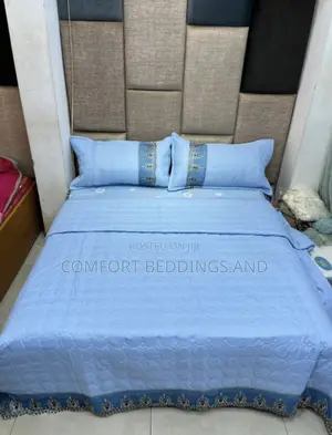 Lace Cotton Bedspread Light Blue 6*6