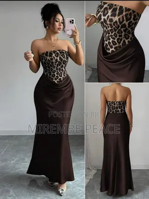 Leopard Print Satin Dresses