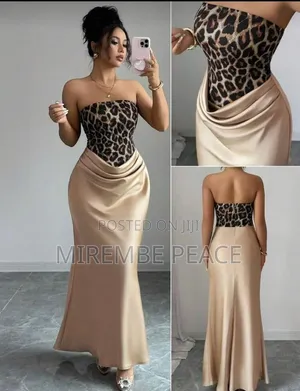 Leopard Print Satin Dresses
