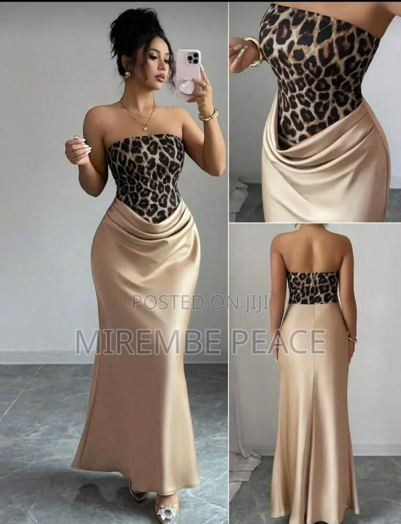 Leopard Print Satin Dresses