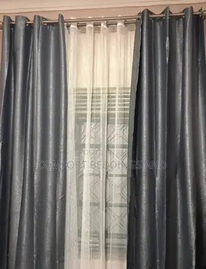 Velvet Curtains With Net Grey 3 Metres