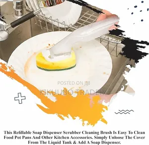 Dishwashing Wand Soap Dispensing Washing Up Scrubber