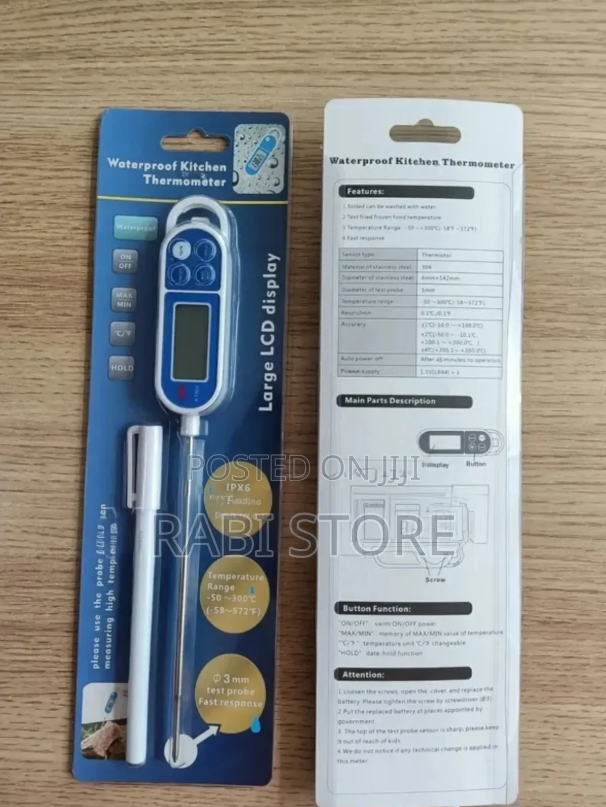Digital Kitchen Thermometer With a Stainless Steel