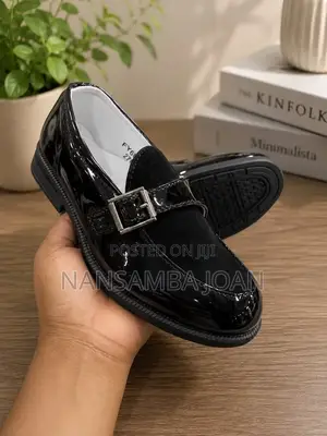 Boys Classic Shinny Loafers Shoes_black