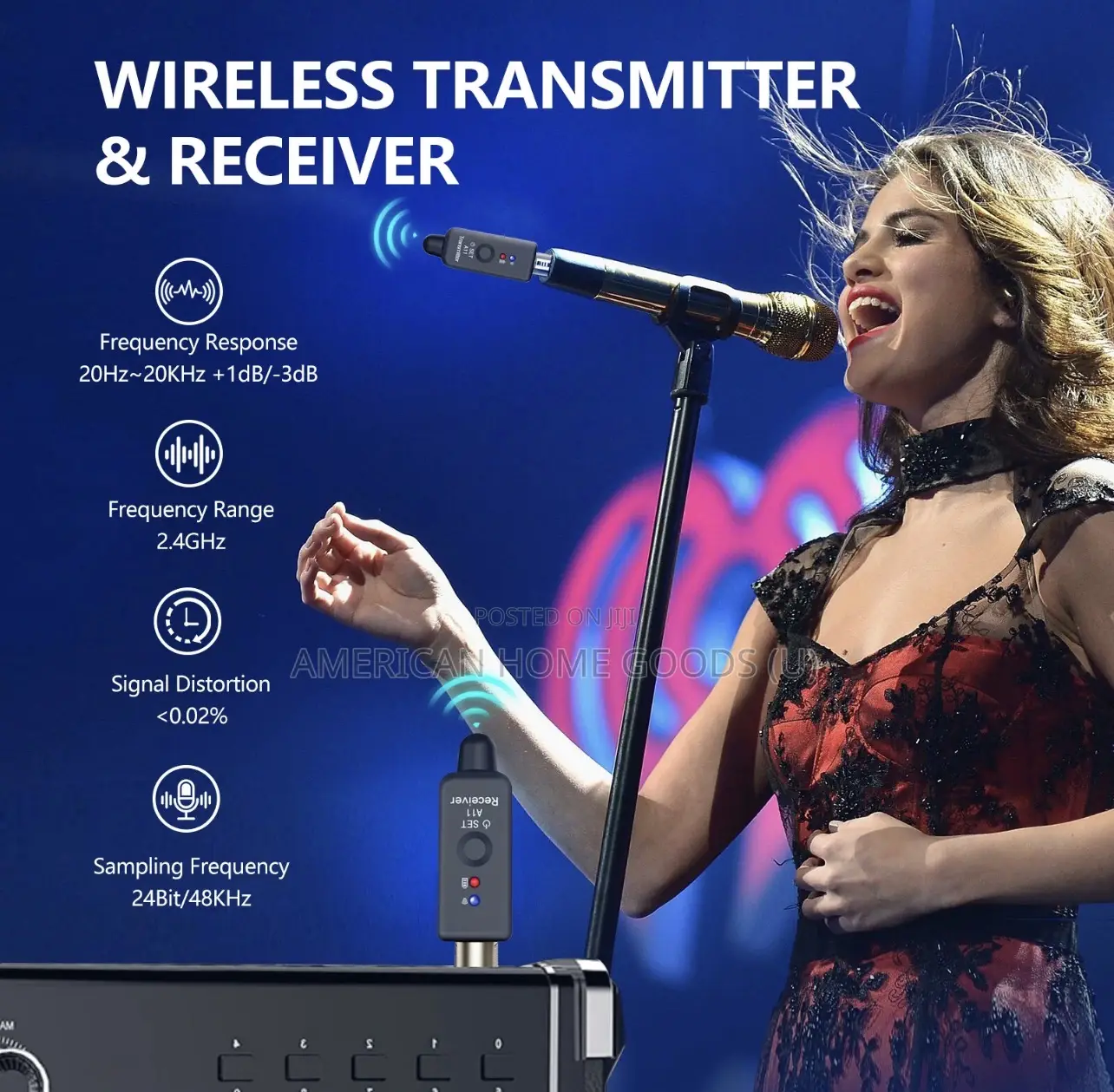 Wireless XLR Microphone System for Dynamic Microphone Pa System/Mixer