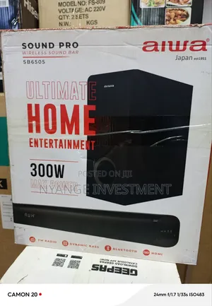 Aiwa Sb6505 Wireless Sound Bar With Subwoofer. Sound Bar