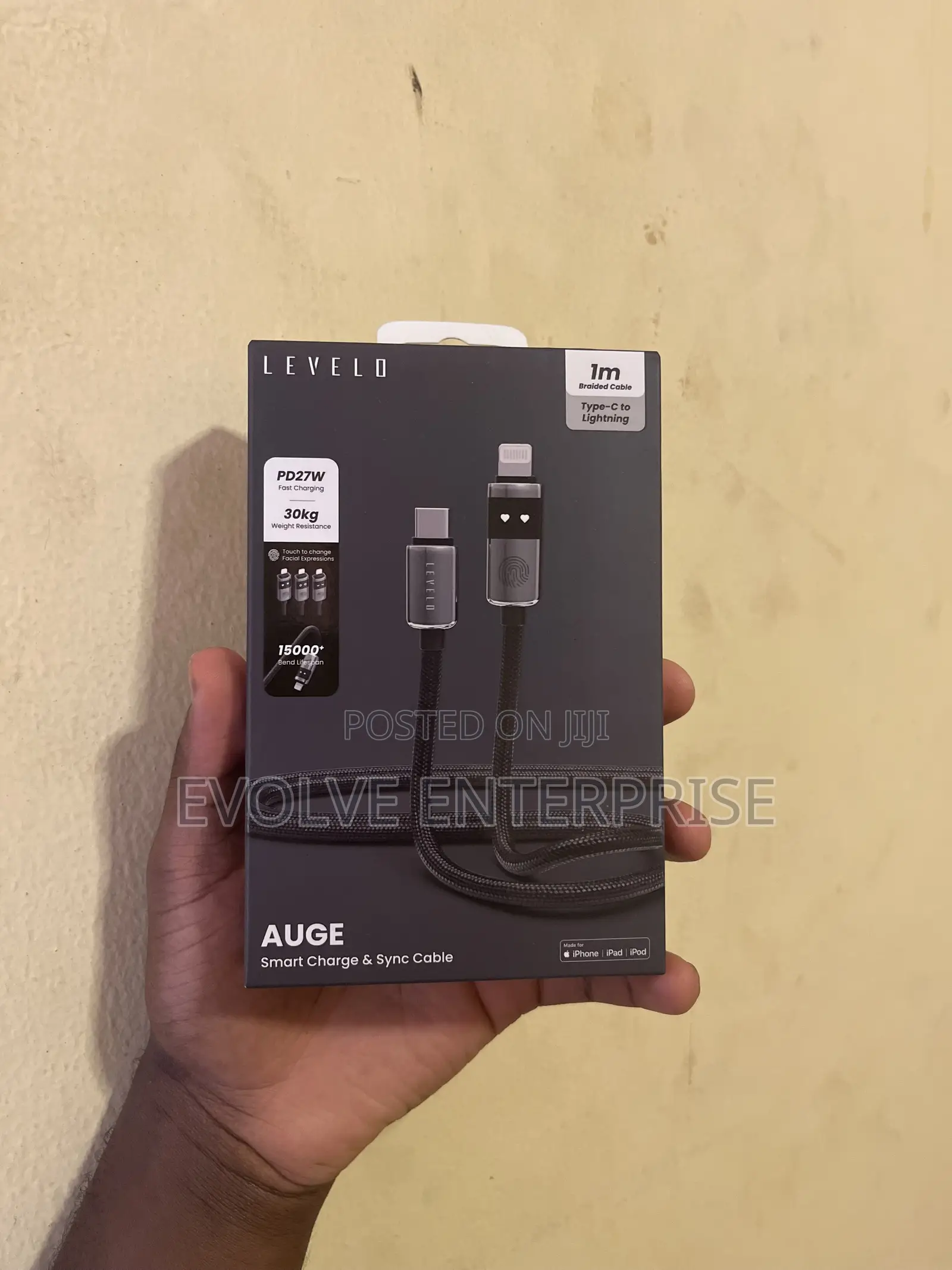 Levelo Auge Smart Charge Sync Cable Usb -C to Lightning - Gray