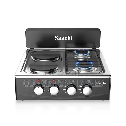 Saachi 2 Gas + 2 Electric Hot Plates Table Top Cooker