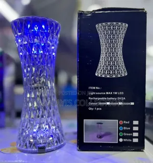 Usb-Rechargeable Diamond-Cut Led Table Lamp With 1w Led Light Source.
