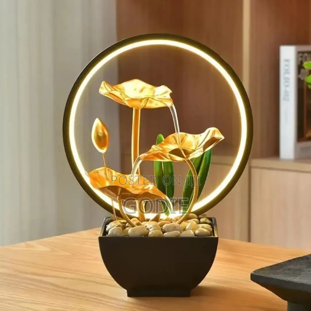 3-Tier Tabletop Fountain With Led Ring Light.