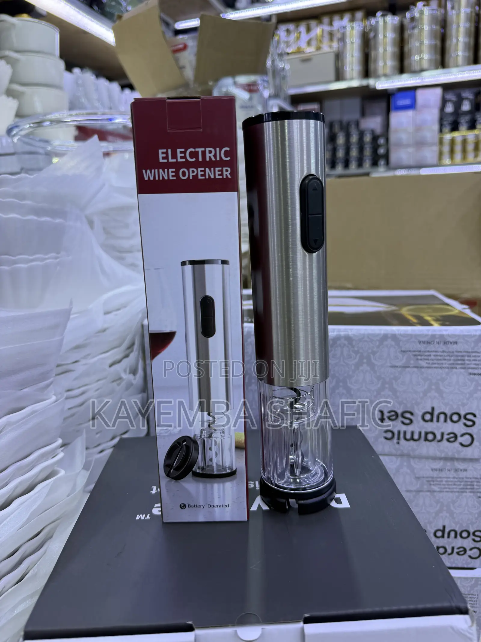 Cordless Electric Wine Opener - Stainless Steel Automatic Corkscrew