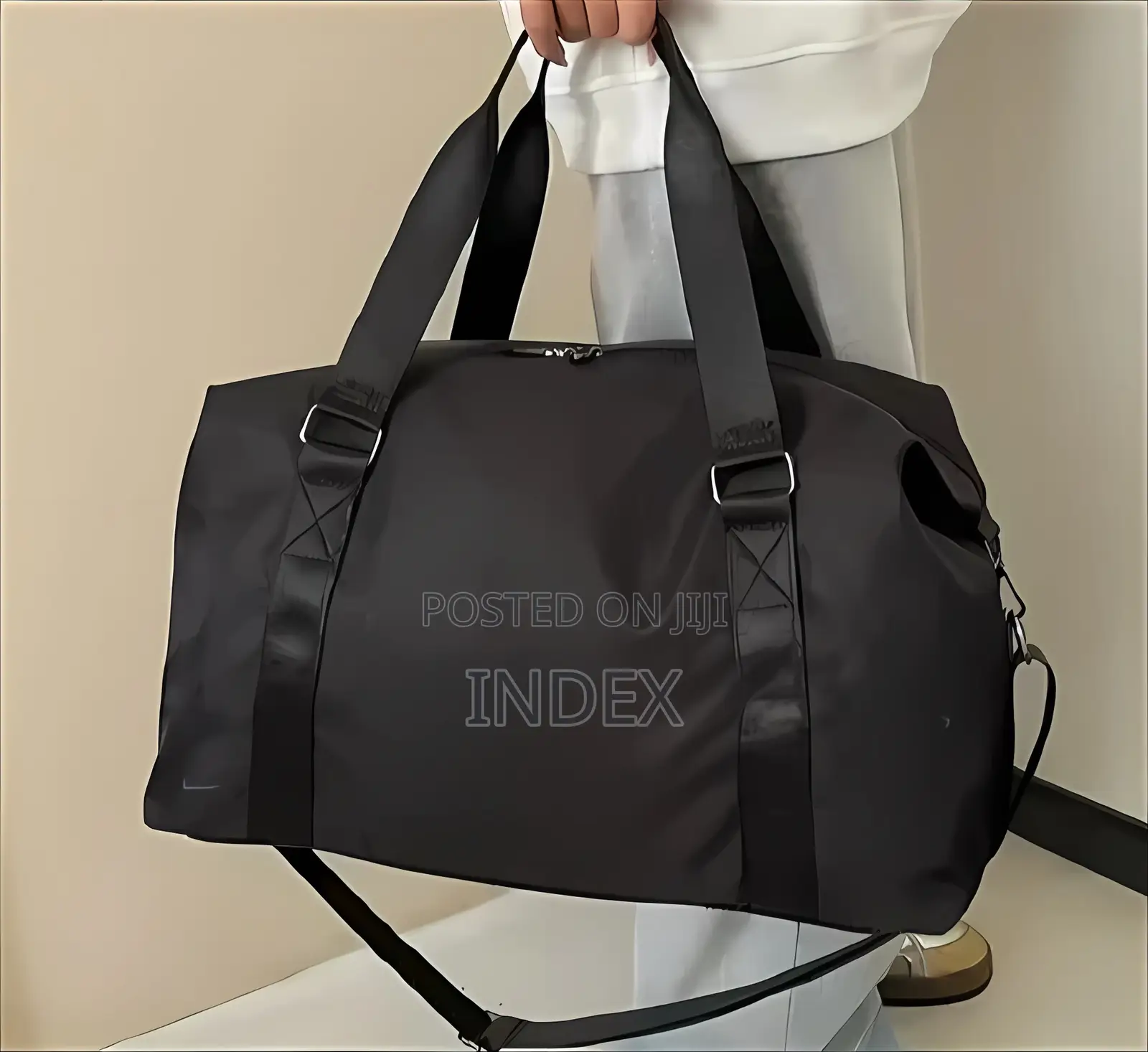 Black Polyester Duffel Bag