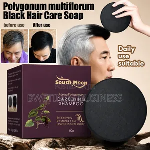 Anti Grey Hair Black Soap Natural Darkening Shampoo Bar
