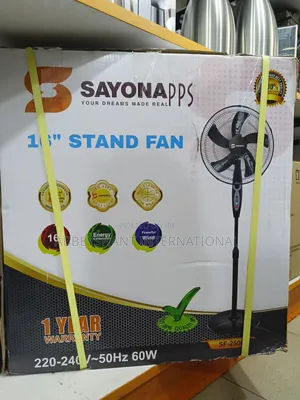Sayona 16" Stand Fan (Model Sf-2500) Robust Base Stand Fan