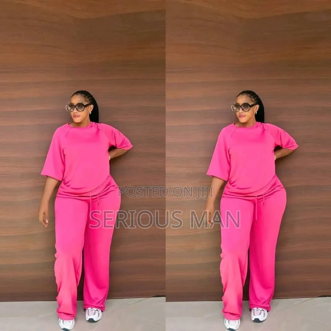 Hot Pink Two-Piece Lounge Set