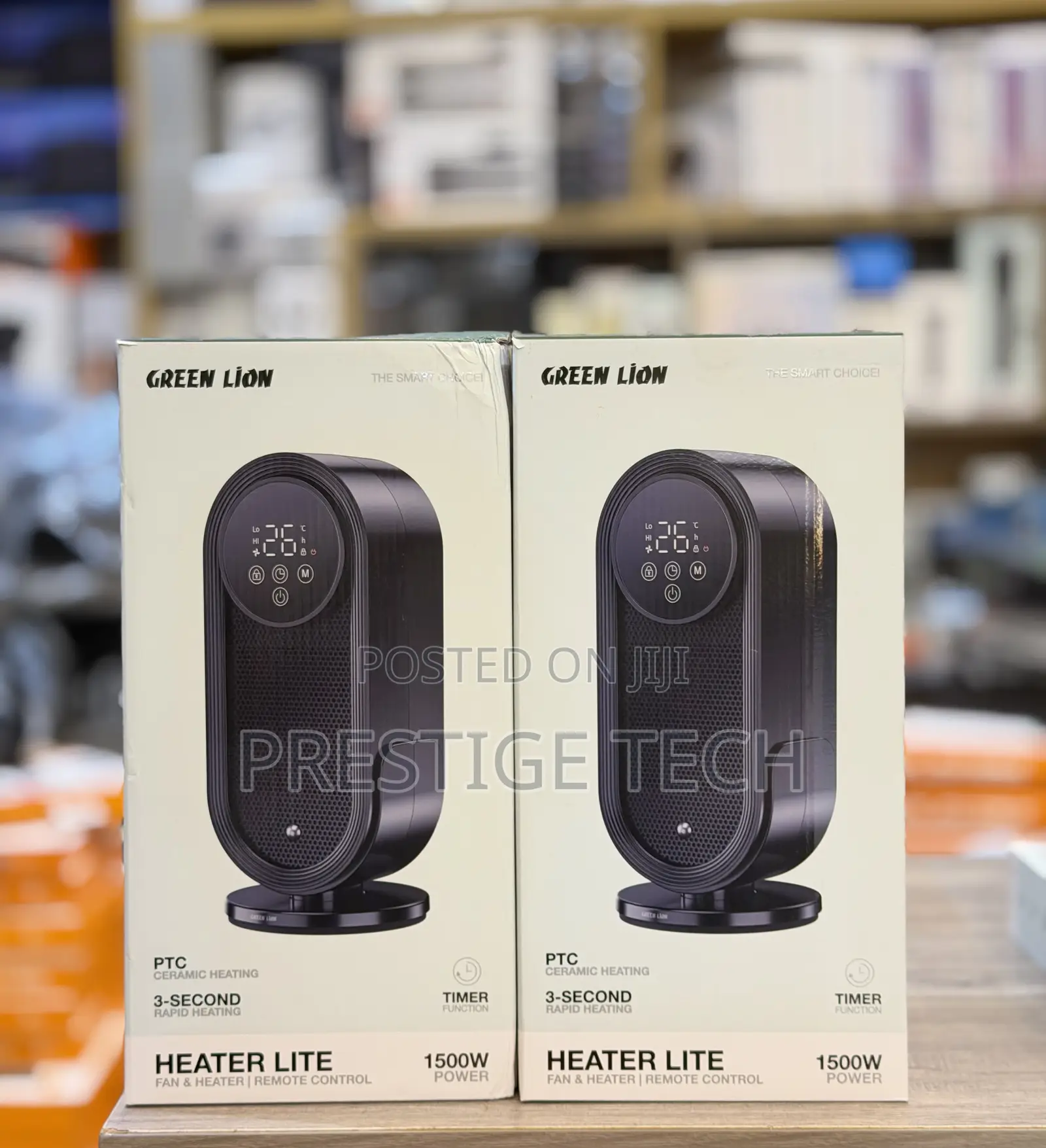 Green Lion Heater Lite 1500w Wit Remote Control, Fan Mode, Led Display
