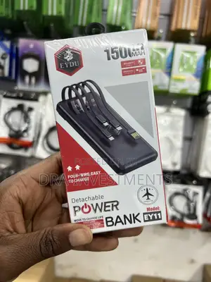 Original 15000mah Power Bank | 4 Built-in Charging Cables | Portable