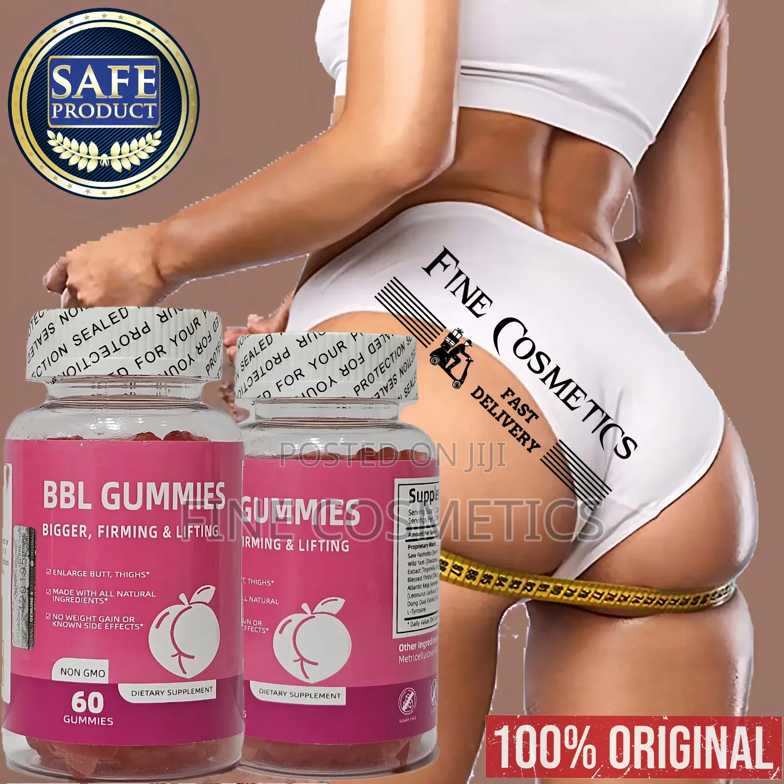 BBL Buttocks Enlargement Gummies Hip/Curvy Figure Shape Up Butt Boost