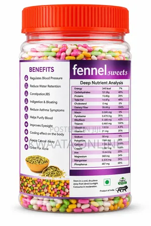 Fennel Sweets Digestive Mouth Freshener Candy | Colorful Sugar-Coated