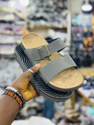 Stylish Men’S Double-Strap Comfort Sandals – Grey