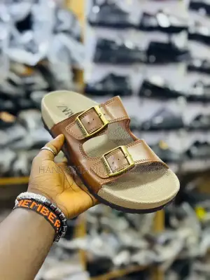 Comfortable Black Double-Strap Sandals – Adjustable Buckle