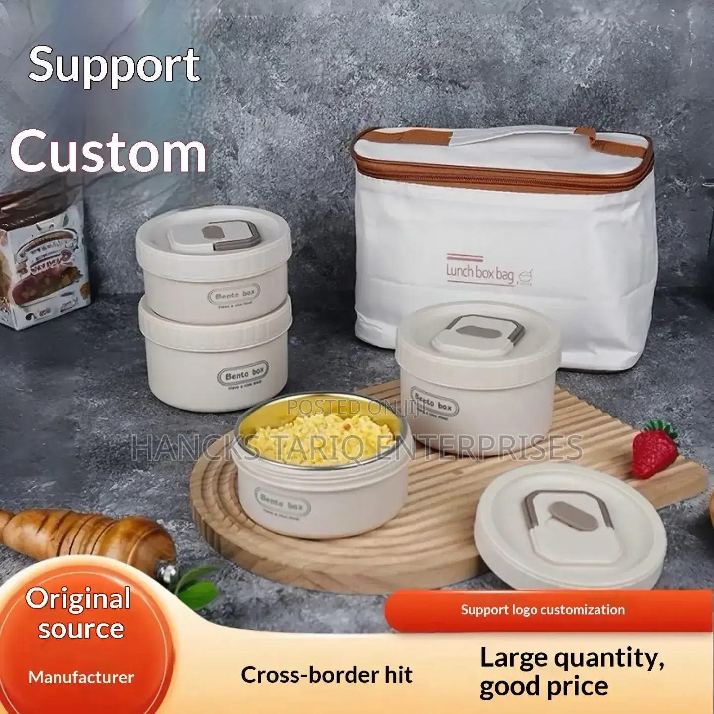 Stackable Bento Lunch Box Set With Insulated Bag