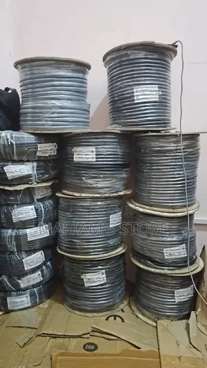 Large Reels of Industrial Cable for Networking or Communication Lines.