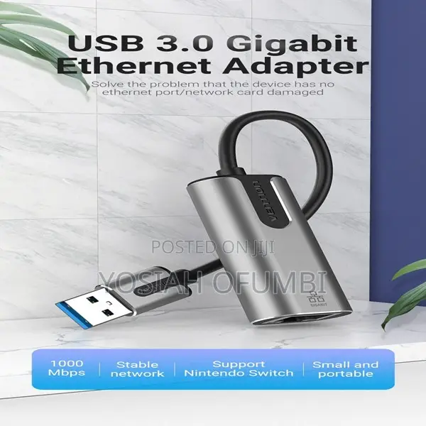 Vention Cewhb Usb 3.0-a to Gigabit Ethernet Adapter Gray 0.15m