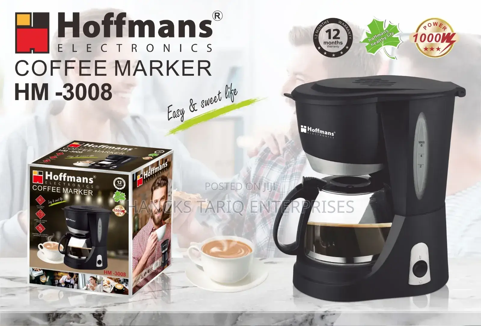 Hoffmans Electronics Coffee Maker – Model Hm-3008 (1000w)