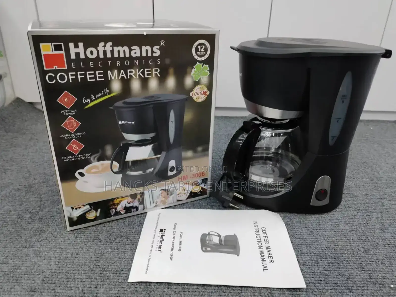 Hoffmans Electronics Coffee Maker – Model Hm-3008 (1000w)
