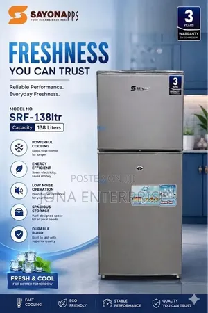 138litrs Sayonapp Double Door Fridge